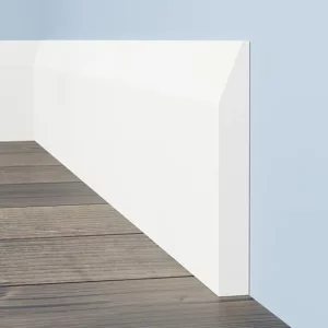 Bevelled 6 inch white laminated skirtings 12ft